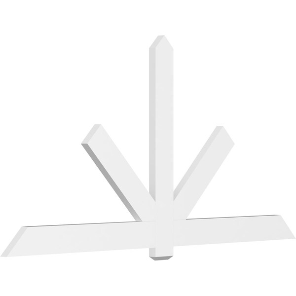 Ekena Millwork Kennewick Architectural Grade PVC Gable Bracket, 96"W x 48"H x 2"D x 6"F, 12/12 Pitch GBP096X48X0206KEN00 - main